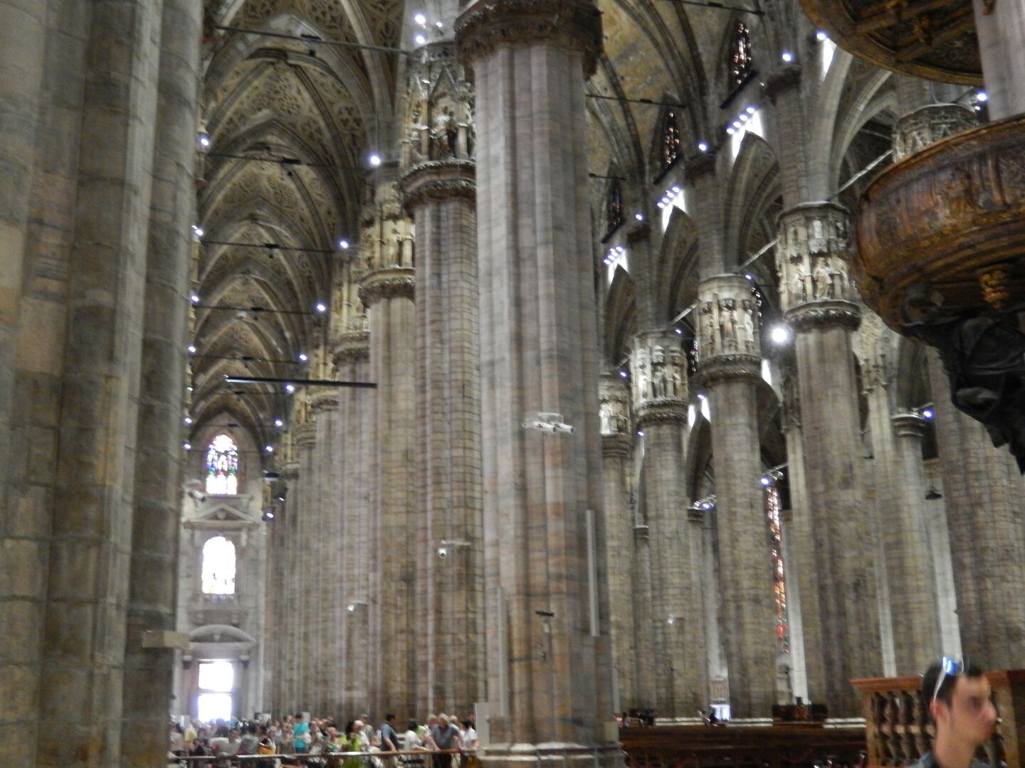 The height of the nave is about 45 metres, the highest Gothic vaults of a complete church.
