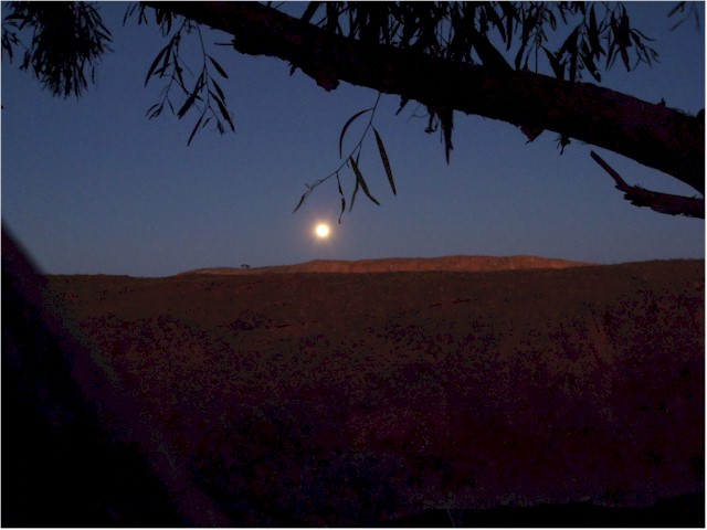 Moonrise at Lake Argyle.
