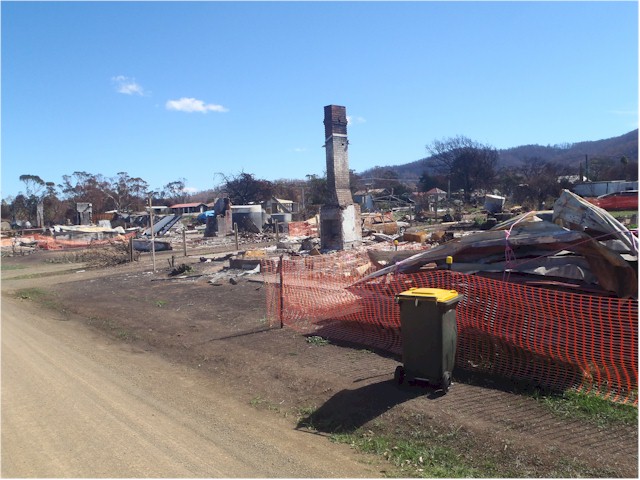 But the town was devastated by bush fires just before our visit...
