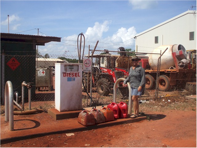 
Several trips later we had enough diesel to continue - at $2.50 per litre (about $1 dearer than Queensland).
