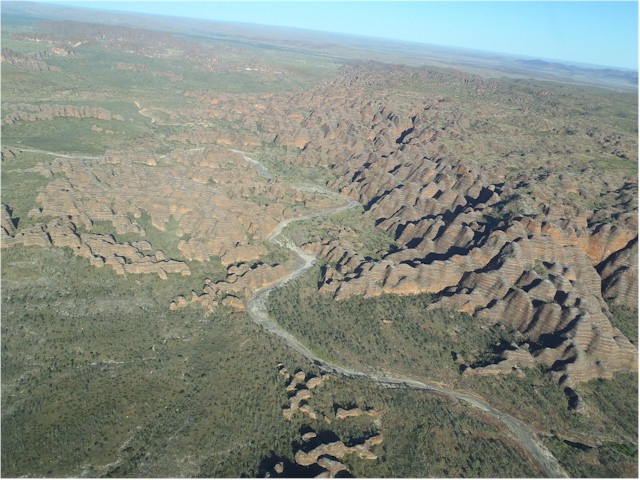 The Bungle Bungles are huge beehive shaped lumps - appreciated much better from the air.
