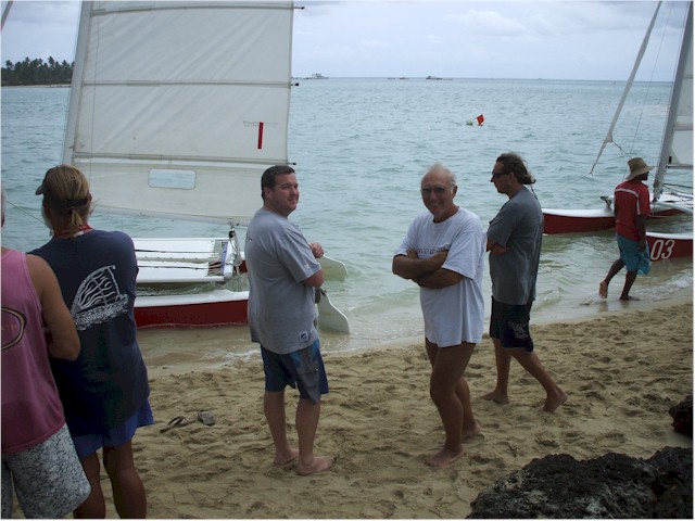 Keith manages a last minute entry in the Hobie Cat competition with James Hall (a previous winner) on holiday from Sydney!
