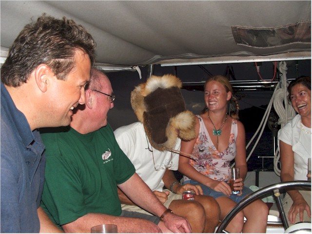 14 for drinks on board Poco Andante!