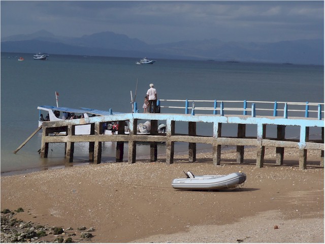 The landing beach - we had to drag the dinghy up above the high tide line.