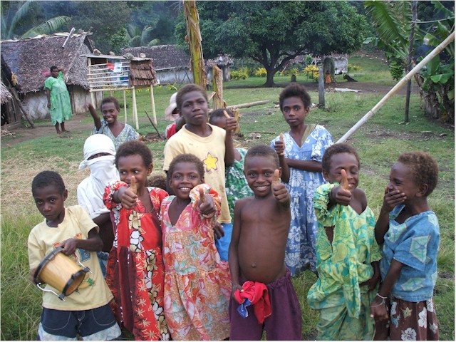 Children in the Avokh village.