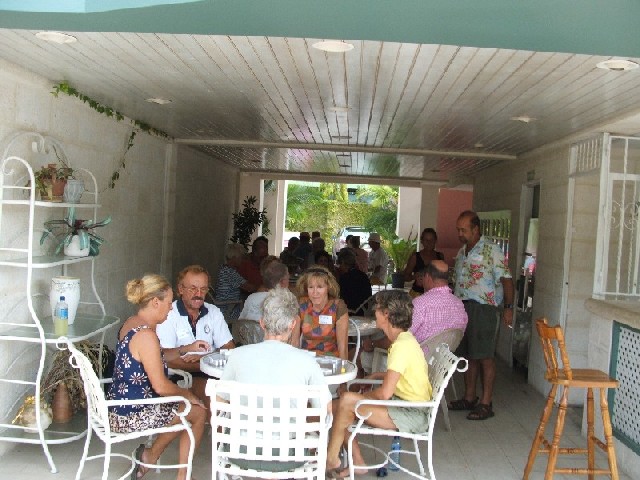 We learned to play Mexican Train Dominoes at the Crews