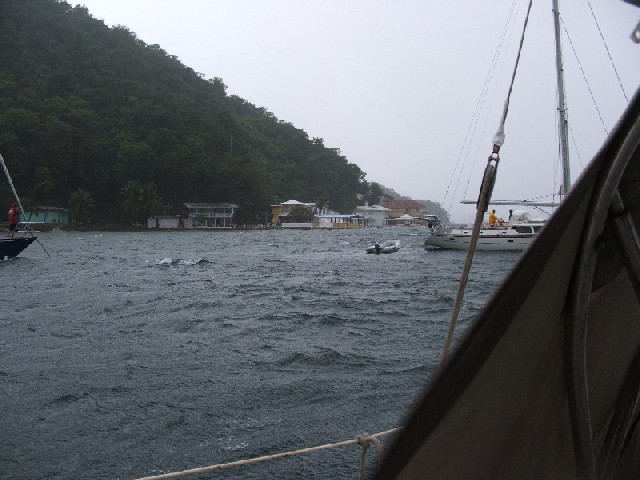 During Hurricane Emily - at Monos Island.
