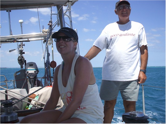 Danielle Hall crews for us when we enter Poco Andante in the Round Malolo Race - it was great fun!
