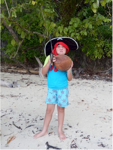 Pirate Xavi and his stolen coconut!

