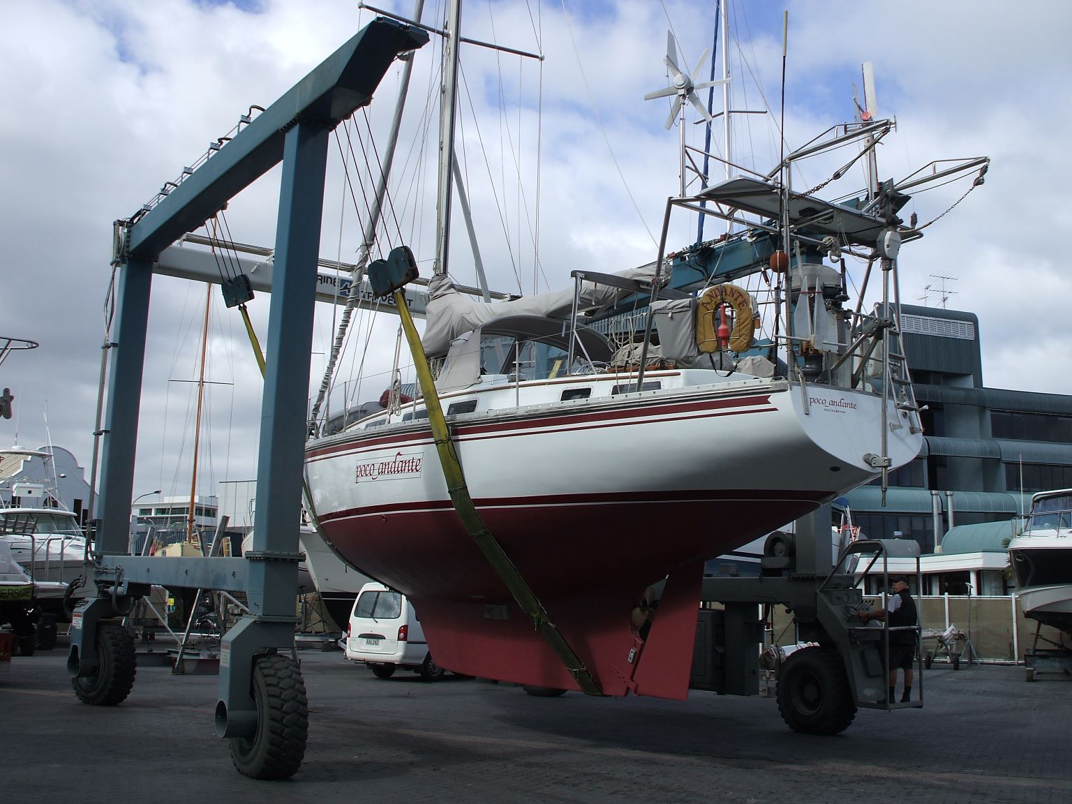 Ready to go back into the water - looking all sparkling and clean - well, the bottom half, anyway...