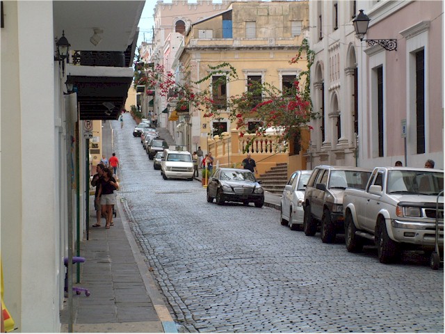 In San Juan, Puerto Rico, the roads are paved with blue bricks which were used as ballast on the ships coming to collect gold for Europe.
