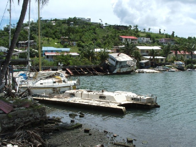The harbour still had boat wrecks everywhere...
