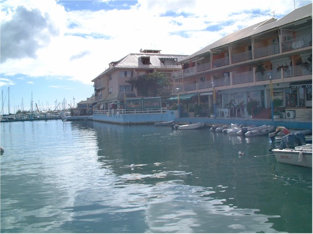 The French side - with bars and cafes.
