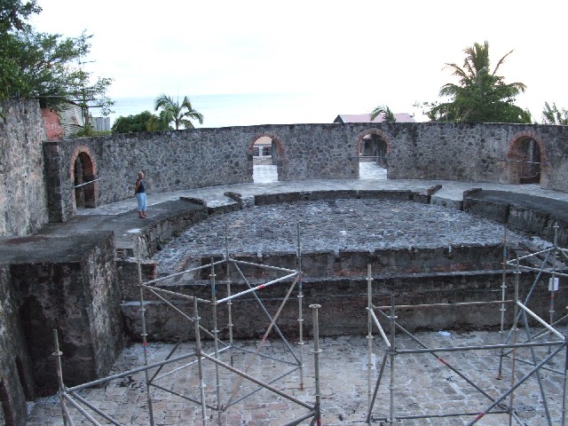 St Pierre on the island of Martinique - the remains of a theatre covered in lava from a volcanic eruption.
