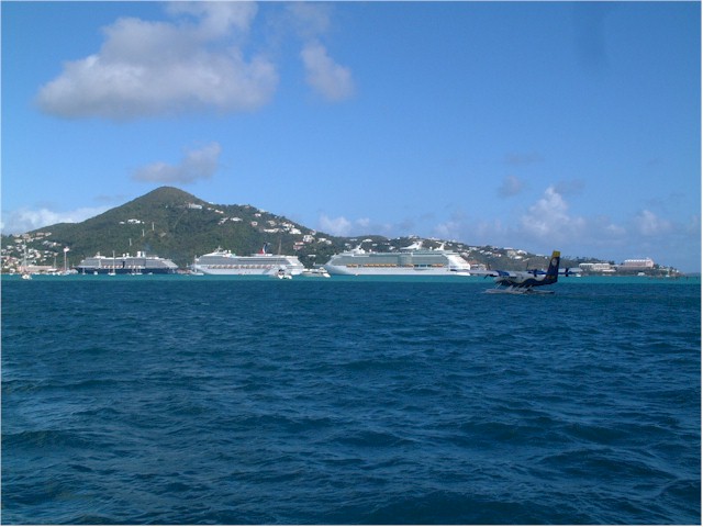 St Thomas in the US Virgin Islands - full of cruise ships!