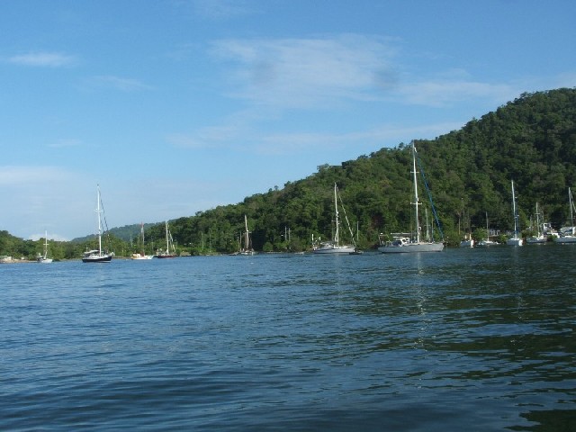 When we arrive in Trinidad, we anchor at the TTSA anchorage - the music from the shore was so loud that the boat rocked!

