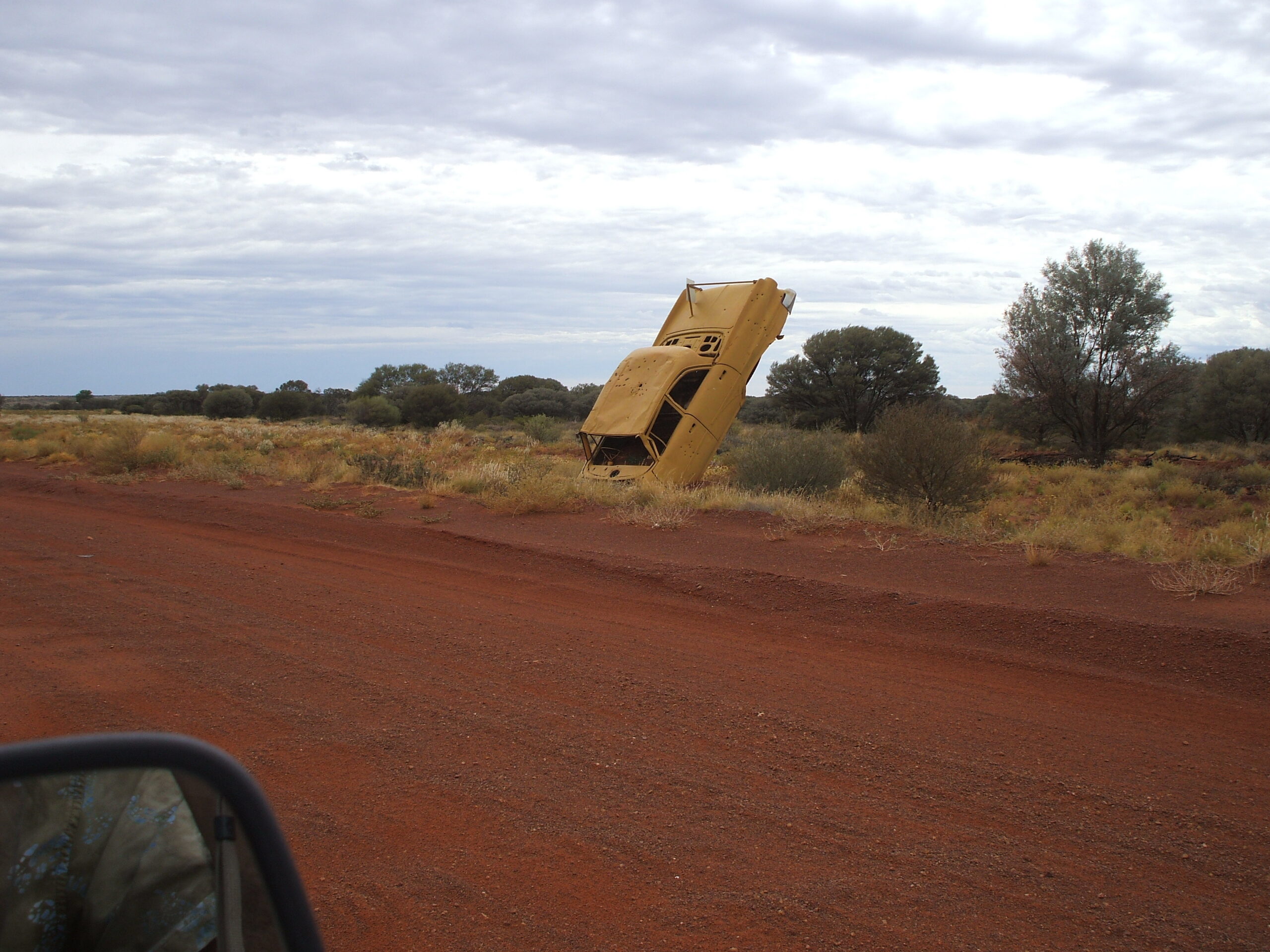 The Great Central Road - an interesting variation on a wrecked car!
