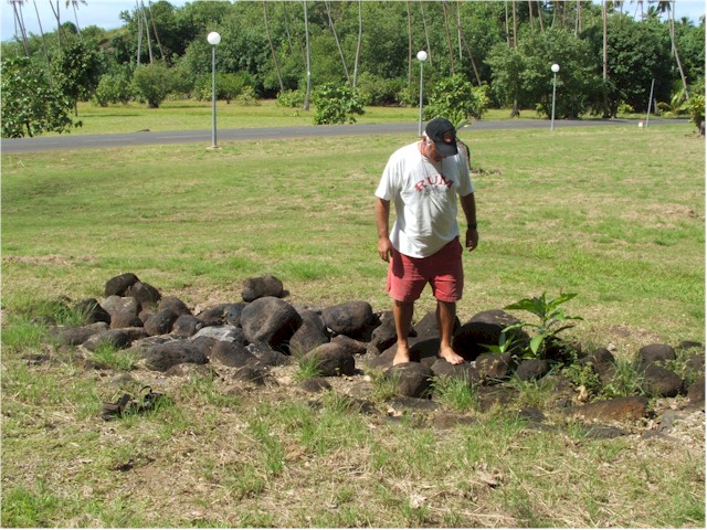 Keith on the fire walking pit.