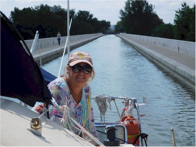 ... starting across the aqueduct.