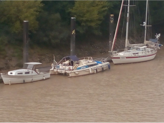Kouba the catamaran in Bordeaux to begin the trip through the canals to the Mediterranean Sea.
