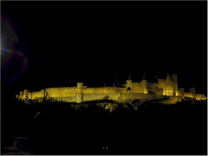 The old city walls are beautifully spot lit at night...