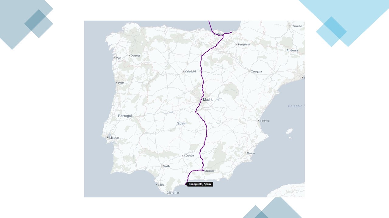 chart granada to fuengirola (near malaga)