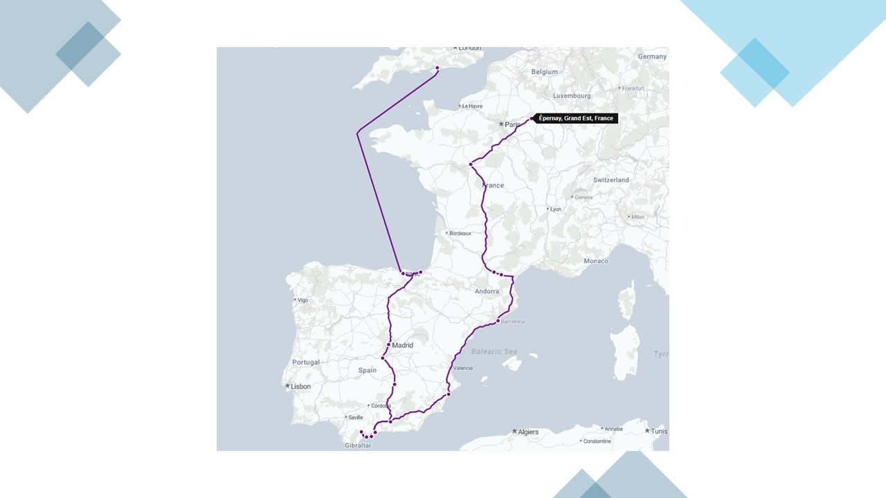 chart tours to epernay