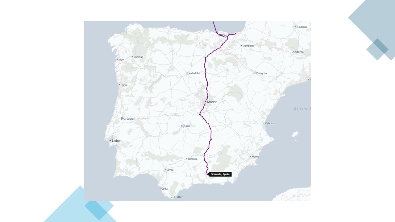 chart valdepeñas to granada