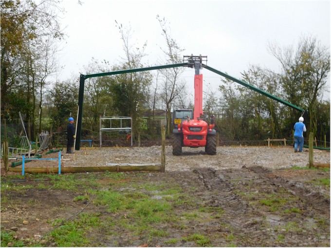 
Keith and Aidan pouring the foundations for their barn...