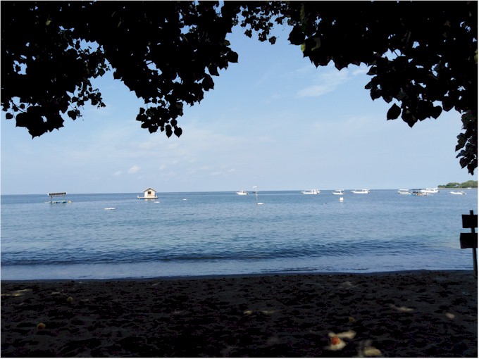 View from the private beach of the resort...