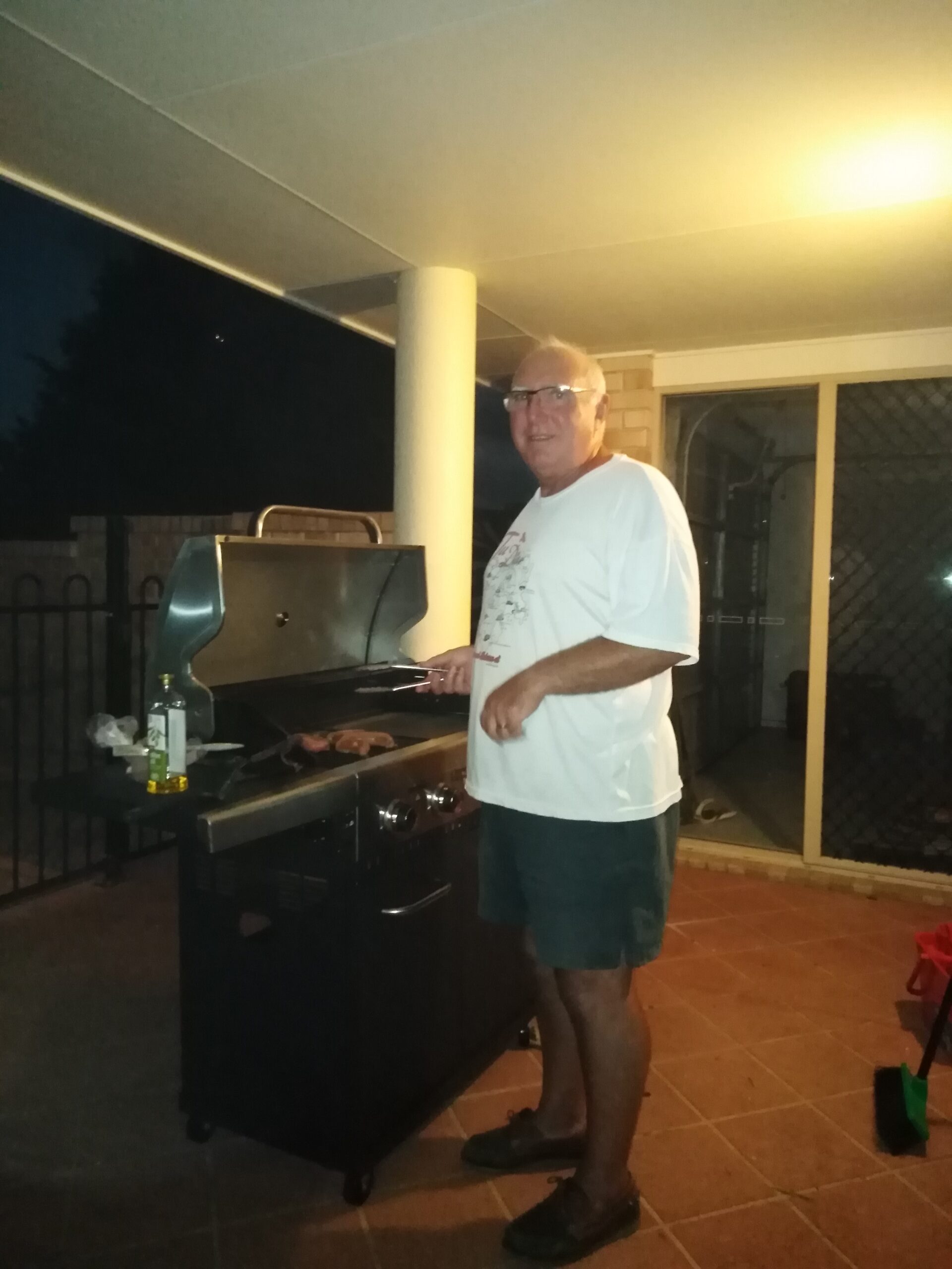 Keith cooking our first BBQ!