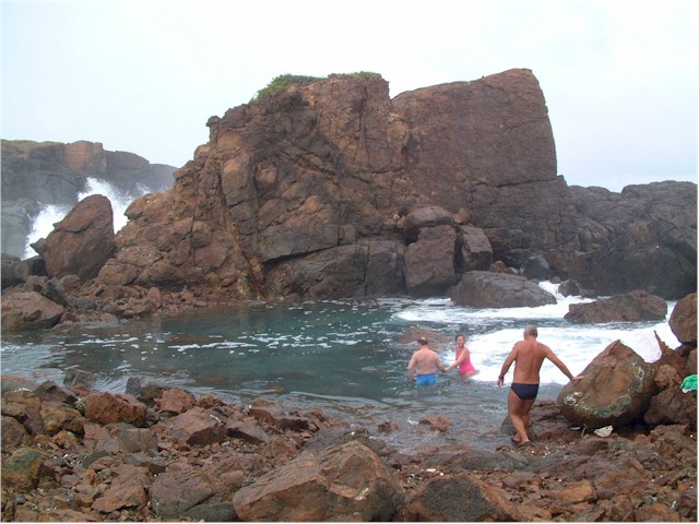 The 'natural' jacuzzi - where the Atlantic ocean bubbles under the huge boulders into a 'natural' pool.
