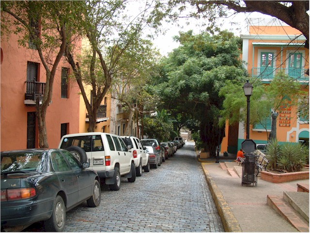 In San Juan, Puerto Rico, the roads are paved with blue bricks which were used as ballast on the ships coming to collect gold for Europe.
