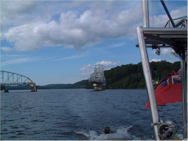 The Bascule Bridge opens for us to pass.