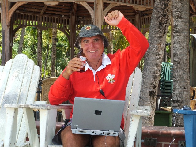 But Keith was able to listen to the Wales vs Ireland game 'live' on the internet. Wales won!!!
