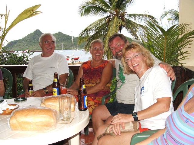 Enjoying a social time at the Yacht Club.
