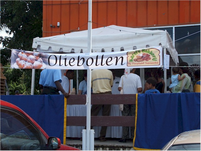 A stall selling the local Christmas speciality - Oliebollen...
