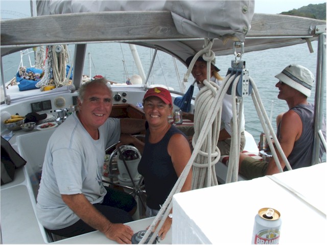 Relief and achievement - we're safely through the Panama Canal and into the Pacific Ocean!
