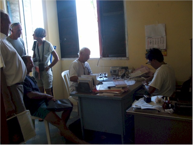 The paperwork is done using a manual typewriter and takes a long time - we came back the next day as we weren't in a hurry!