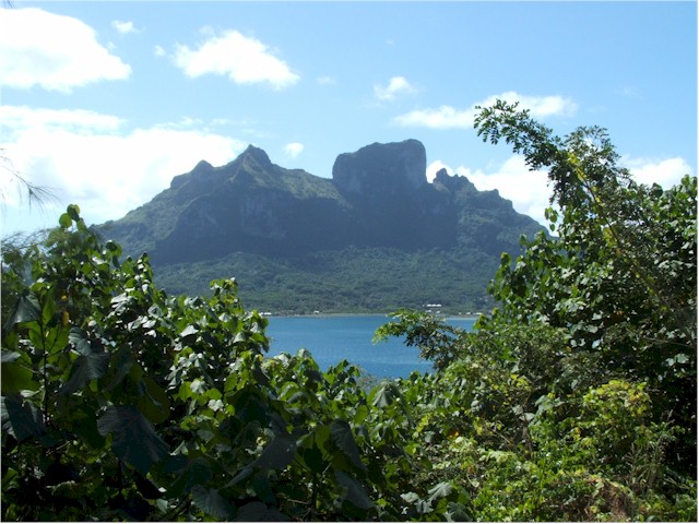 Dramatic rising peaks of Bora Bora.