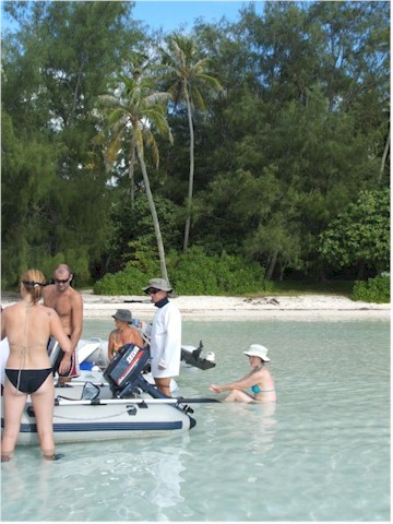 Celebrating Brett's birthday off a private island.
