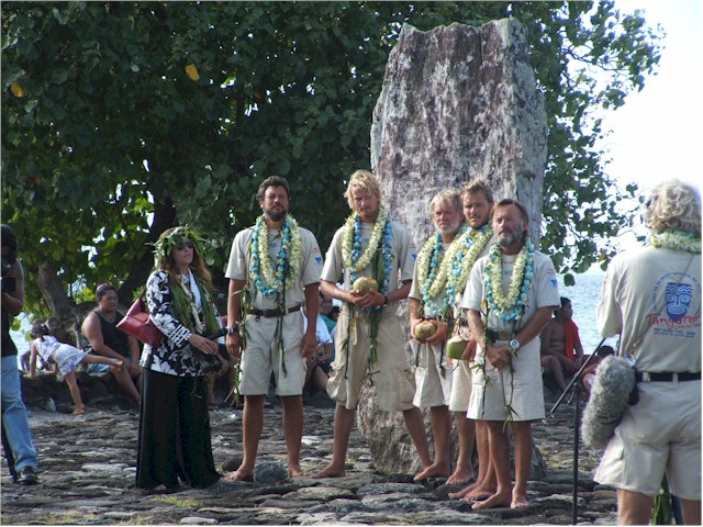 
... and being welcomed into the Marae Taputapuatea.