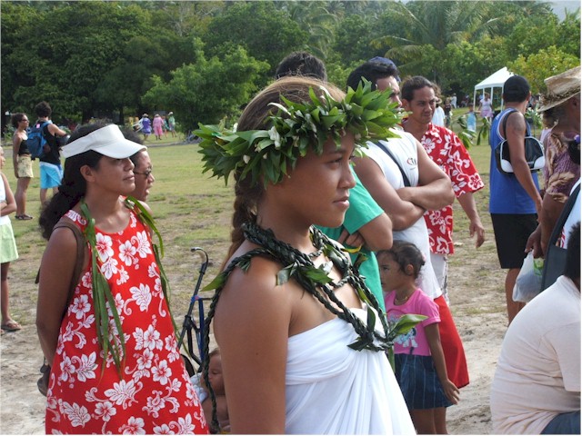 
... and being welcomed into the Marae Taputapuatea.