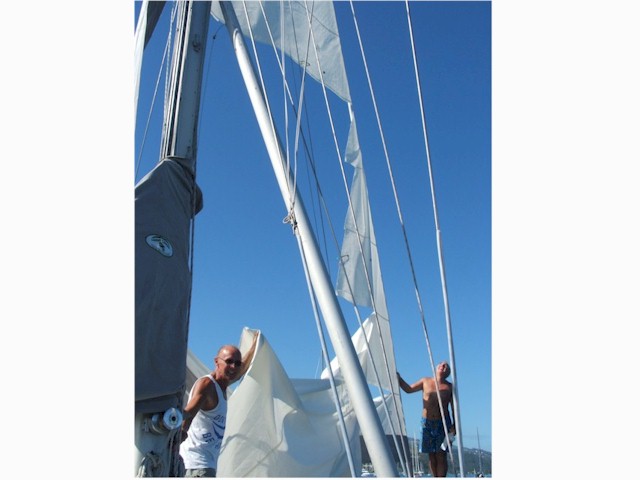 'Keith! The genoa's gone!' En route from Tuamotus to Tahiti we blew out the genoa.
