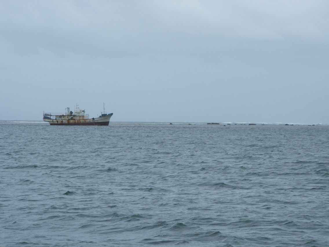Fishing vessel aground in the Suva pass.