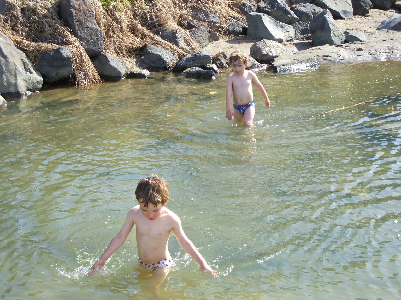... Jordan and Zach insisted on crossing this stream - although the air temperature was really nippy.

