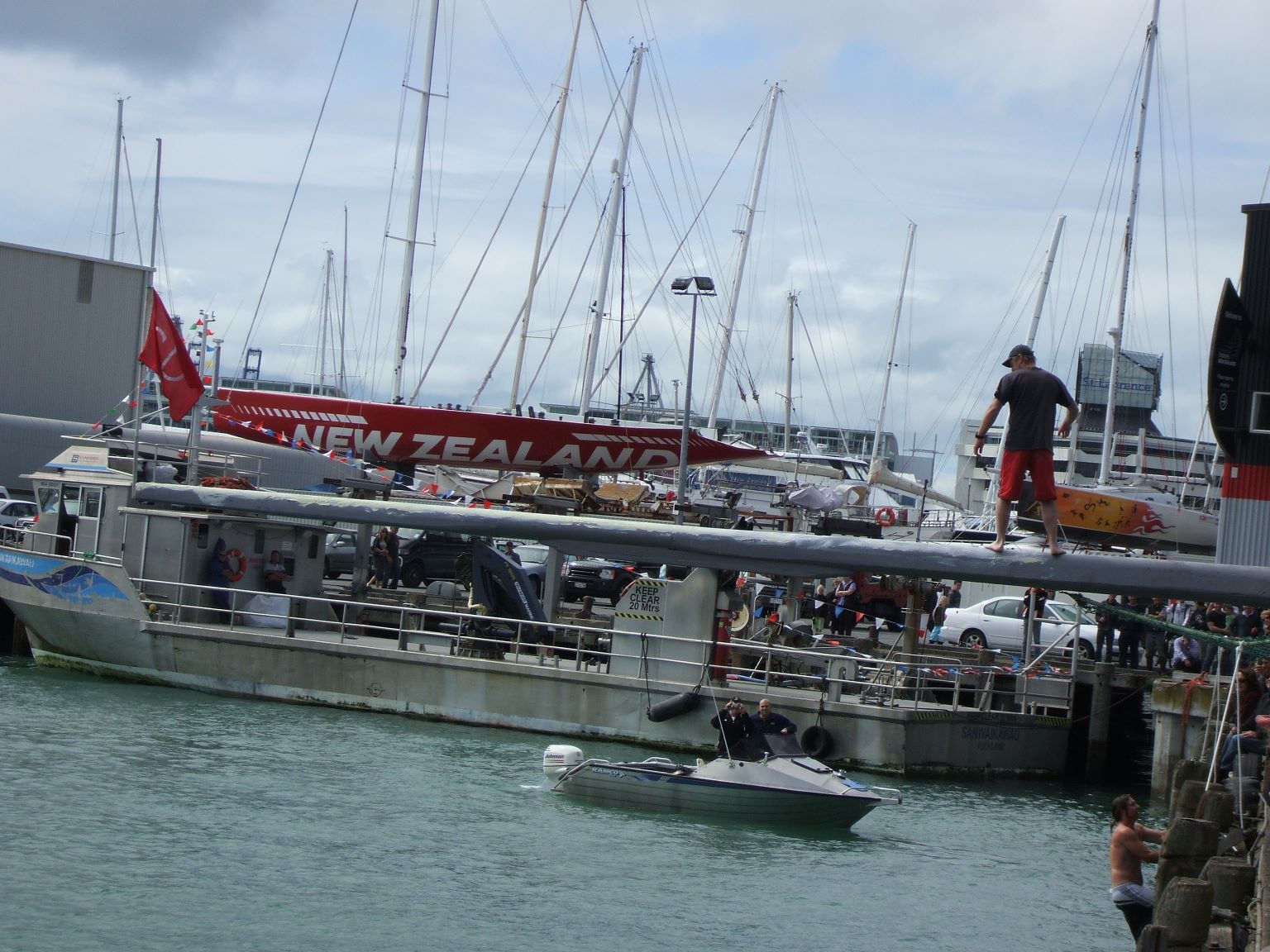 And the seamen competed in the Greasy Pole competition...
