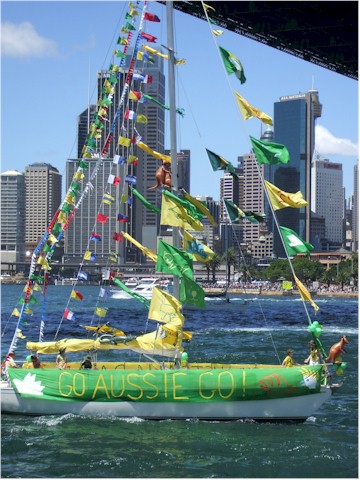 
The parade of boats was a great sight - we rode the ferry around the harbour to enjoy!