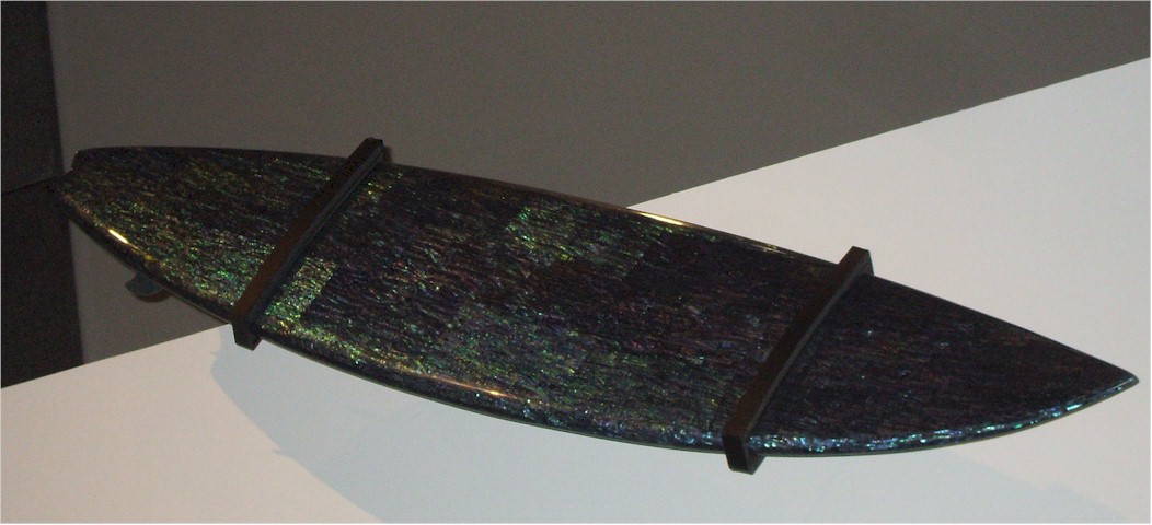
... as did this surfboard decorated with Paua Shell.
