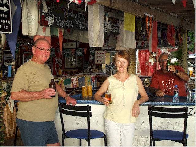 Carol & Trevor celebrate finally arriving in the Vava'u goup.
